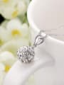 thumb Temperament Silver Ball Shaped Rhinestone Earrings 0