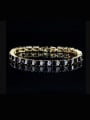 thumb Copper inlaid AAA zircons square personality Bracelet multicolor optional 3