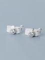 thumb 925 Sterling Silver With Artificial zircon  Simplistic Irregular camera  Charms 2