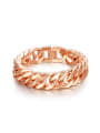 thumb Exquisite Rose Gold Plated Geometric Titanium Ring 0