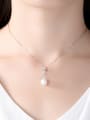 thumb Pure silver natural freshwater pearl with AAA Zircon Necklace 1