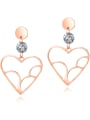 thumb Stainless Steel With Rose Gold Plated Classic Heart Stud Earrings 0
