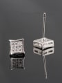 thumb Square Mmicro Insert AAA Small Zircon 18K Real Gold Anti Allergy stud Earring 2