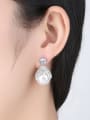 thumb Copper With Platinum Plated Delicate Irregular Cluster Earrings 1