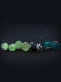 thumb S925 Silver Hollow-out Green, Stripe, Black Agate stud Earring 2