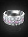 thumb Exquisite White Gold Plated Zircon Geometric Ring 1