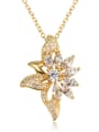 thumb All-match 18K Gold Plated Flower Zircon Necklace 0