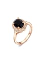 thumb Black AAA Zircon Geometric Shaped Ring 0