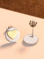 thumb 925 Sterling Silver With Simple smooth  Heart-shaped Stud Earrings 3