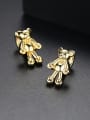 thumb Copper With 18k Gold Plated cute Animal bear Stud Earrings 0