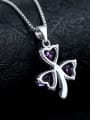 thumb Butterfly Bow Amethyst Birthday Gift Pendant 2