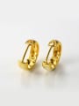 thumb Simple Smooth Gold Plated Clip Earrings 1
