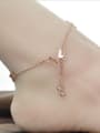 thumb Elegant Butterfly Rhinestones Rose Gold Plated Anklet 1