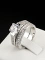 thumb Creative White Gold Plated Copper Zircon Ring Set 1