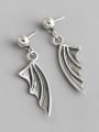 thumb 925 Sterling Silver With Antique Silver Plated Devil's wings Stud Earrings 0