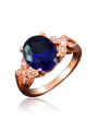 thumb Elegant Blue Butterfly Shaped Rose Gold Plated Ring 0