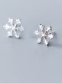 thumb 925 Sterling Silver With Cubic Zirconia Cute Snowflake Stud Earrings 1