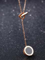 thumb Stainless Steel With Rose Gold Plated Simplistic Round Necklaces 2