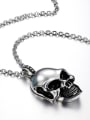 thumb Punk style Personalized Skull Pendant Titanium Necklace 1