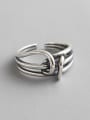 thumb 925 Sterling Silver Vintage Geometric free size Ring 0