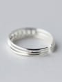 thumb S925 silver light bead small opening band ring 2