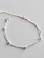 thumb Sterling Silver personality minimalist beads chain double Bracelet 0