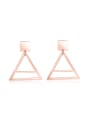 thumb Simple Hollow Triangle Rose Gold Plated Stud Earrings 0