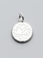 thumb 925 Sterling Silver With Silver Plated Delicate lotus flower Round Charms 0