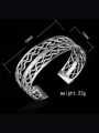 thumb Fashion Hollow Silver Plated Copper Opening Bangle 3