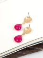 thumb Temperament Water Drop Shaped Gold Plated Earrings 1