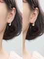 thumb 925 Sterling Silver With Geometric shape Personality Round Clip On Earrings 1