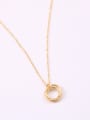 thumb Titanium With Gold Plated Simplistic Hollow Geometric Necklaces 0