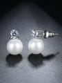thumb Copper With White Gold Plated Simplistic Ball Stud Earrings 2