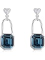 thumb Personalized Heart Lock austrian Crystals Alloy Earrings 2