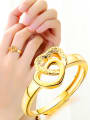 thumb Copper With 18k Gold Plated Fashion Heart Wedding Rings 1