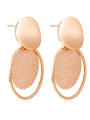 thumb Stainless Steel With Rose Gold Plated Trendy frosted Round Chandelier Earrings 0