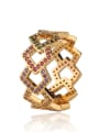 thumb Copper With Cubic Zirconia Fashion Geometric Multistone Rings 4