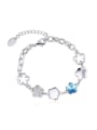 thumb 18K White Gold Flower Shape Crystal Bracelet 0