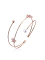 thumb Simple Tiny Flowers Artificial Pearl Opening Bangle 2