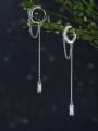 thumb 925 Sterling Silver With Silver Plated Personality tassels Clip On Earrings 0