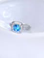 thumb Blue Square Shaped Glass Bead Ring 2