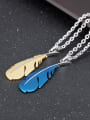 thumb Personalized Feather Titanium Lovers Necklace 2