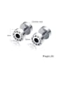 thumb Stainless Steel With Platinum Plated Punk Monogrammed Stud Earrings 2
