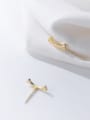 thumb 925 Sterling Silver With Gold Plated Simplistic Smile Geometric Stud Earrings 1