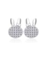 thumb Cute Rabbit Head Silver Stud Earrings 0