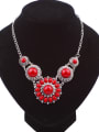 thumb Bohemia Retro style Turquoise stones Flower Alloy Necklace 1