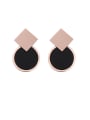 thumb Stainless Steel With Rose Gold Plated Personality Geometric Stud Earrings 0