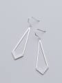 thumb 925 Sterling Silver With Silver Plated Simplistic Geometric Rhombus Hook Earrings 1