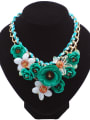 thumb Exaggerated Colorful Iron Acrylic Flowers Alloy Necklace 4