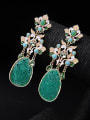 thumb Elegant Green Resin Alloy Drop Chandelier earring 4